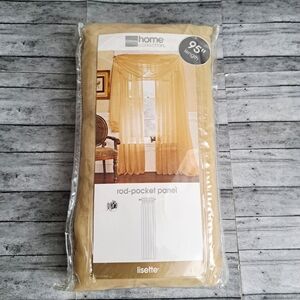 J C Penney Lisette Sheer Soft Gold Rod-Pocket Panel Curtain